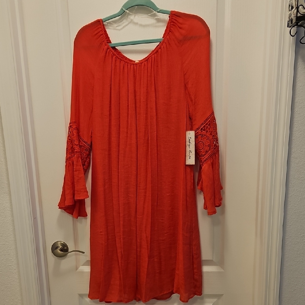 Elegant Long Sleeve Red Dress